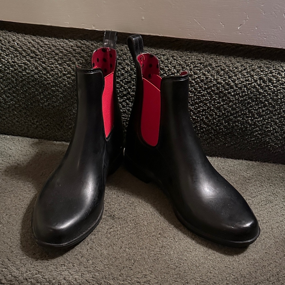 Ralph Lauren Black and Red Ankle Boots